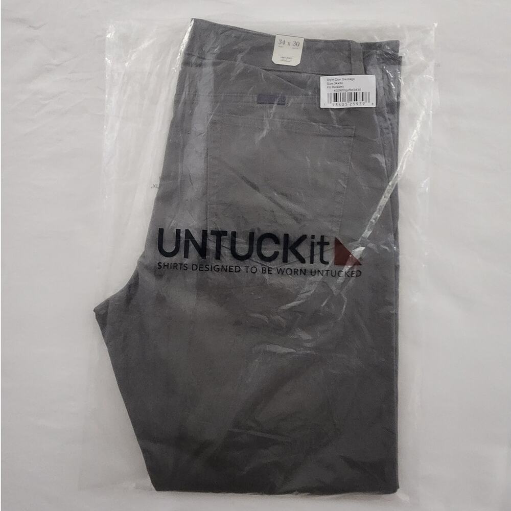UNTUCKit Don Santiago Pants 34x30 Dark Gray Chinos NWT New Mens Casual Trousers - Picture 12 of 12
